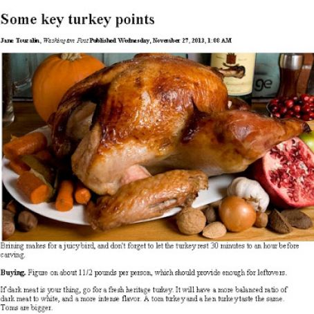 Some Key Turkey Points